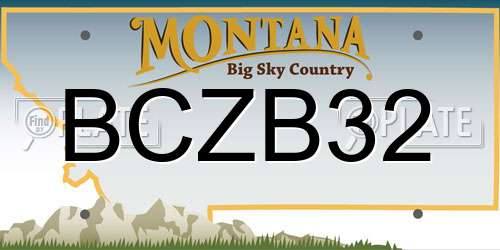 BCZB32 Montana License Plate