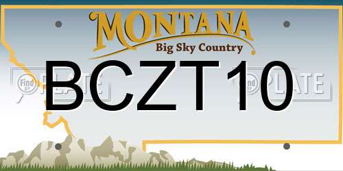 BCZT10 Montana License Plate
