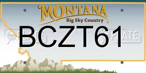 BCZT61 Montana License Plate