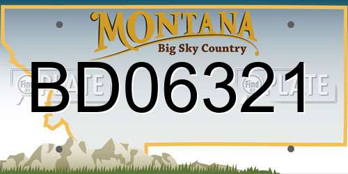 BD06321 Montana License Plate