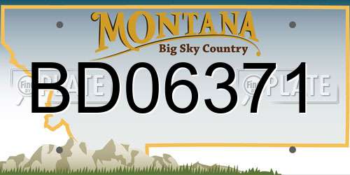BD06371 Montana License Plate