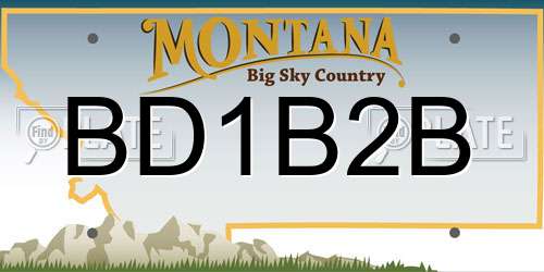 BD1B2B Montana License Plate