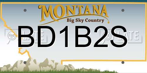 BD1B2S Montana License Plate