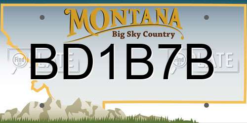 BD1B7B Montana License Plate