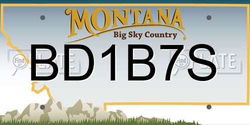 BD1B7S Montana License Plate