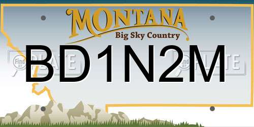BD1N2M Montana License Plate