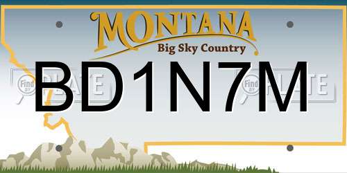 BD1N7M Montana License Plate
