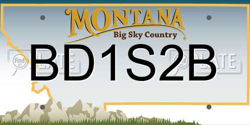 BD1S2B Montana License Plate