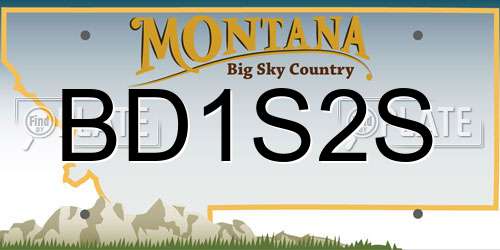 BD1S2S Montana License Plate