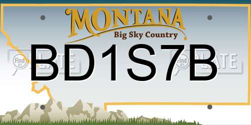 BD1S7B Montana License Plate