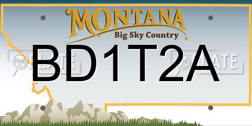 BD1T2A Montana License Plate