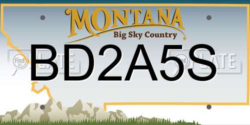 BD2A5S Montana License Plate