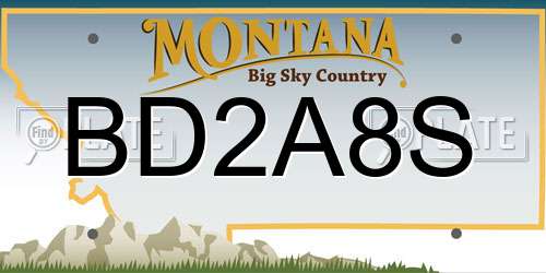 BD2A8S Montana License Plate