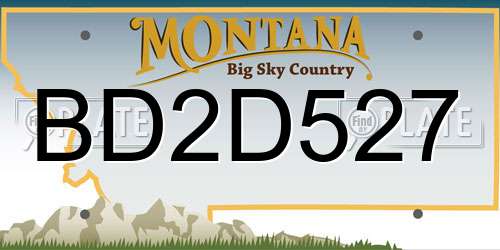 BD2D527 Montana License Plate