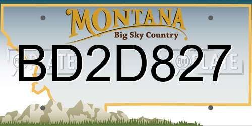 BD2D827 Montana License Plate
