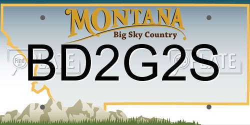 BD2G2S Montana License Plate