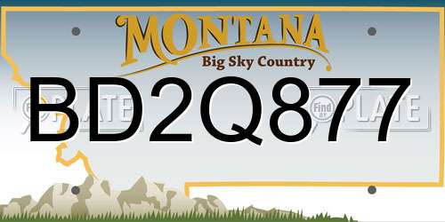 BD2Q877 Montana License Plate