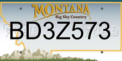 BD3Z573 Montana License Plate
