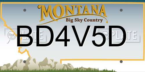 BD4V5D Montana License Plate