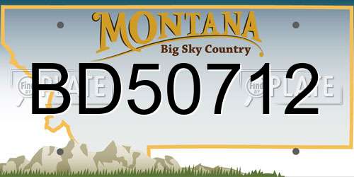 BD50712 Montana License Plate