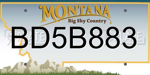 BD5B883 Montana License Plate