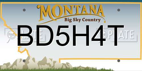 BD5H4T Montana License Plate