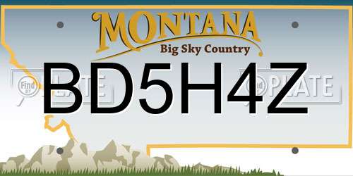 BD5H4Z Montana License Plate