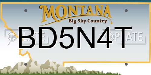 BD5N4T Montana License Plate