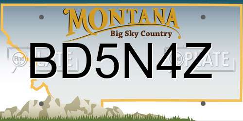 BD5N4Z Montana License Plate