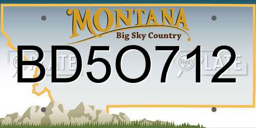 BD5O712 Montana License Plate