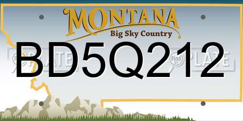 BD5Q212 Montana License Plate