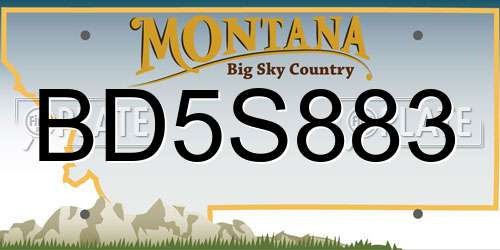 BD5S883 Montana License Plate