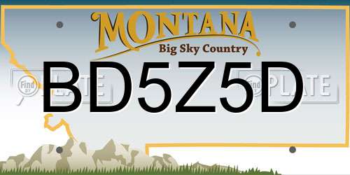 BD5Z5D Montana License Plate