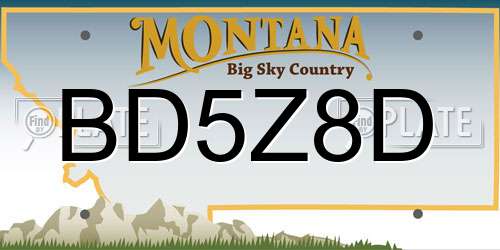 BD5Z8D Montana License Plate