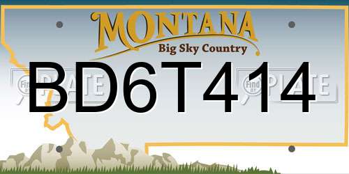 BD6T414 Montana License Plate