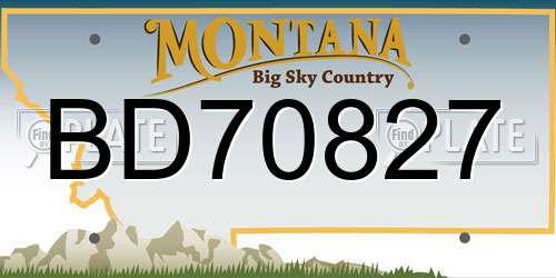 BD70827 Montana License Plate