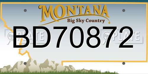 BD70872 Montana License Plate