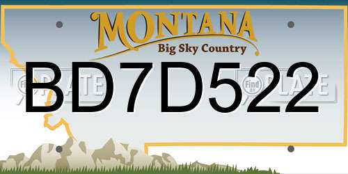 BD7D522 Montana License Plate