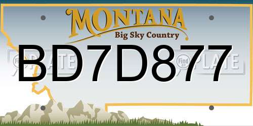 BD7D877 Montana License Plate
