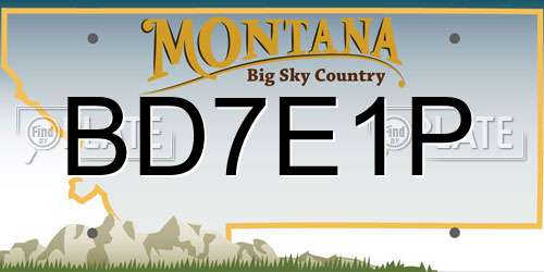 BD7E1P Montana License Plate