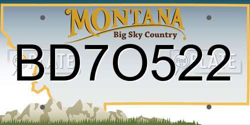 BD7O522 Montana License Plate