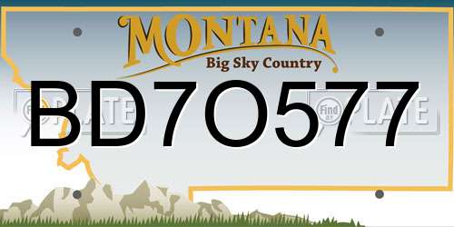 BD7O577 Montana License Plate