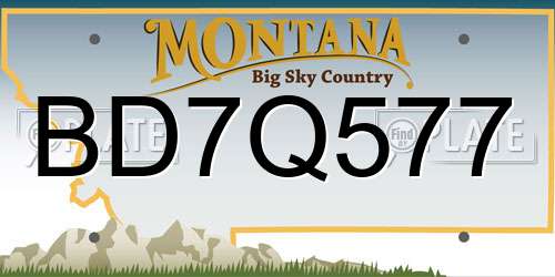 BD7Q577 Montana License Plate