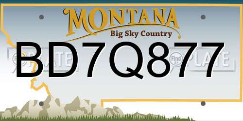 BD7Q877 Montana License Plate