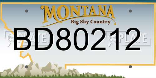 BD80212 Montana License Plate
