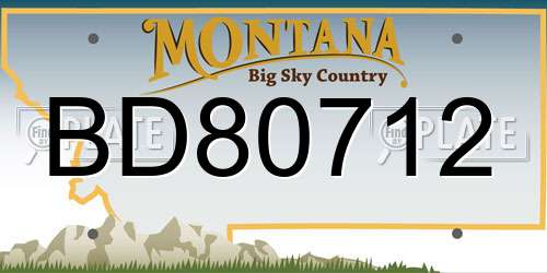 BD80712 Montana License Plate