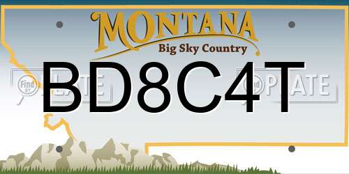 BD8C4T Montana License Plate