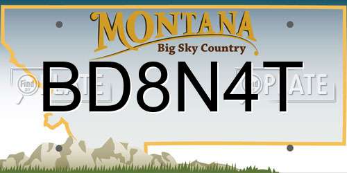 BD8N4T Montana License Plate