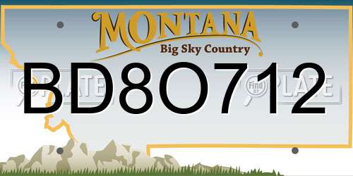 BD8O712 Montana License Plate