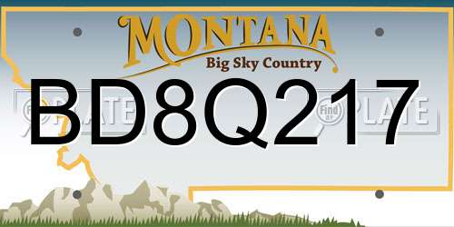 BD8Q217 Montana License Plate